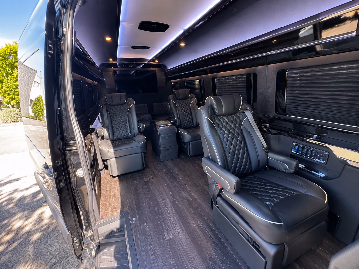 fall river sprinter van with driver inside
